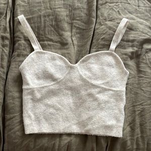 Aritzia Wilfred M cashmere crop tank bustier top